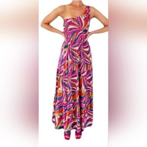 Abel the Label Anthropologie Kelissa One Shoulder Maxi Dress Size M